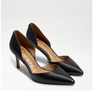 SAM EDELMAN Jaina Black Leather D’Orsay Pumps, size 10